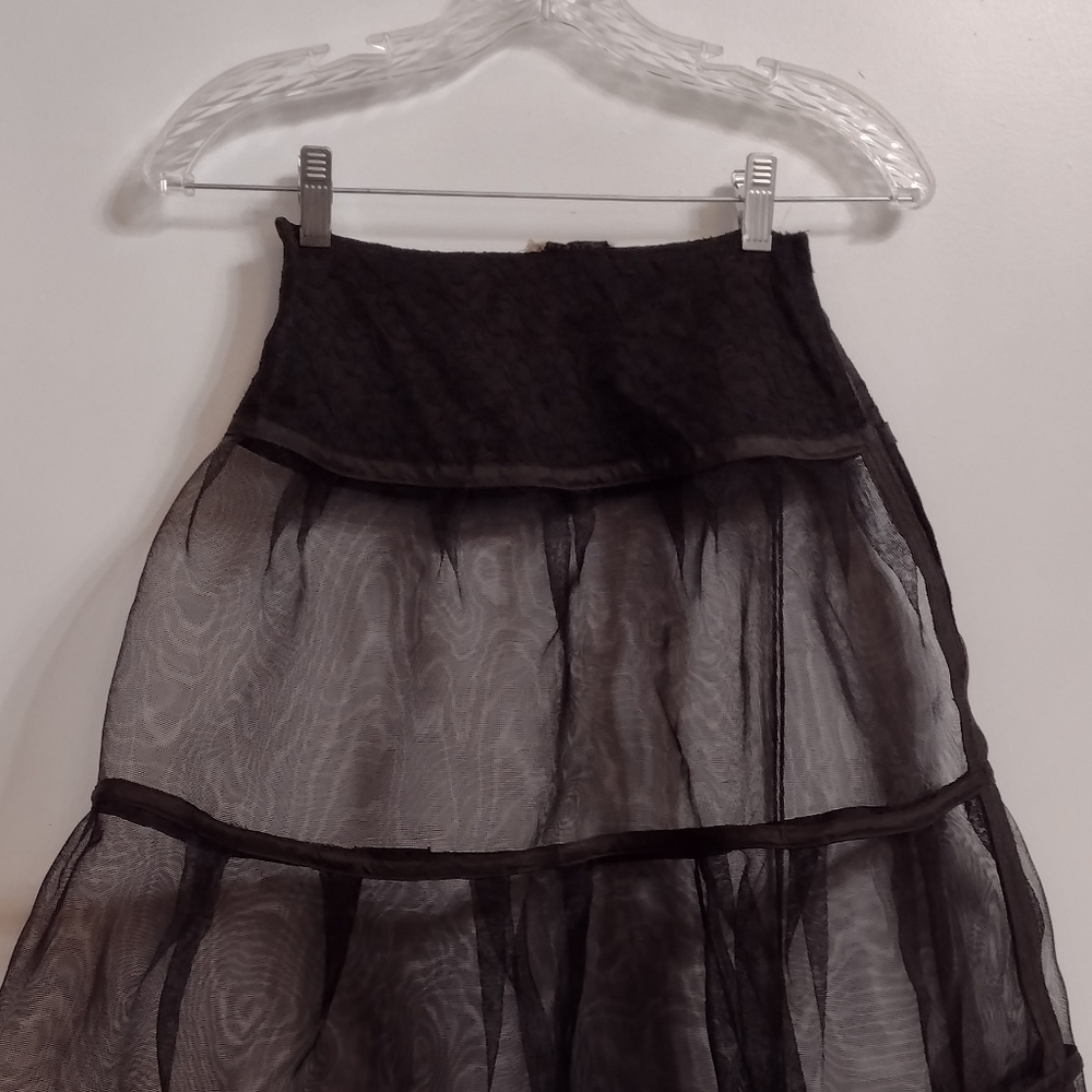 Vintage 50s Stiff Black Tulle Lace ANNE FOGARTY by Gracette Crinoline Dress Slip - Picture 5 of 9